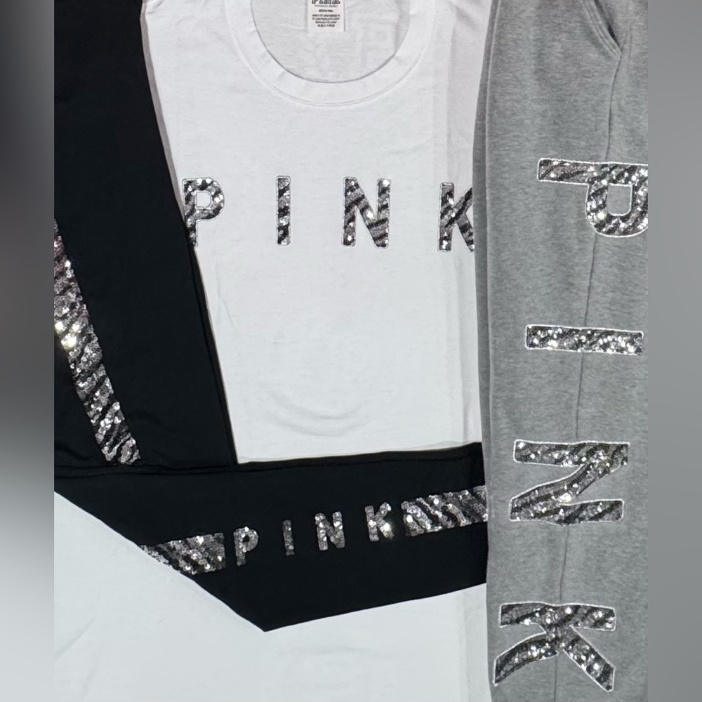 VS PINK ZEBRA BLING 3PC SET